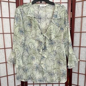 Dress Barn Sheer Blouse, size XL